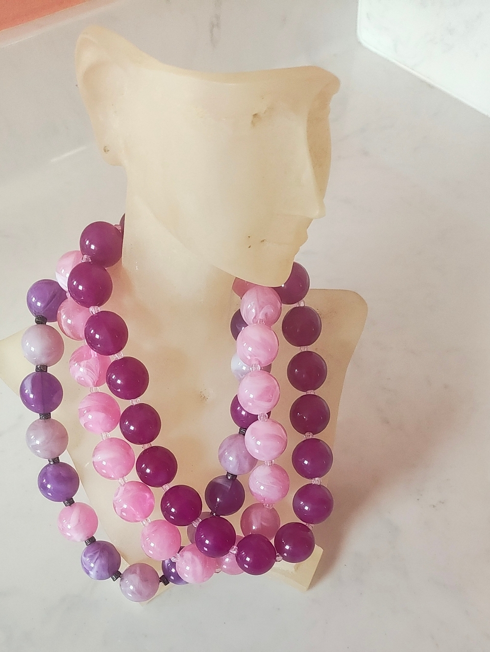 Three necklaces. Fashion Jewelry Vibrant.Colors as per the pictures. 16" long.